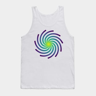 Galaxy Spiral | Dark Peacock Yellow Green Blue Tank Top